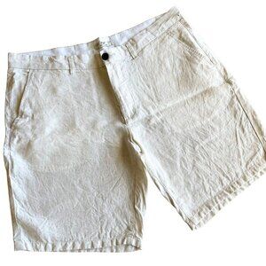 F&F Men's 100% Linen Shorts, Off-White/Cream‎ - Size 38.  In excellent condition